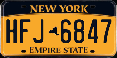 NY license plate HFJ6847