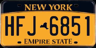 NY license plate HFJ6851