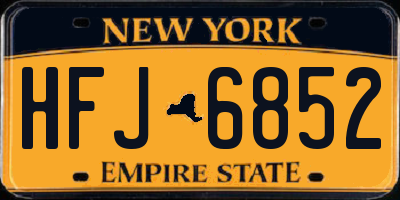 NY license plate HFJ6852