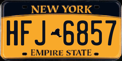 NY license plate HFJ6857