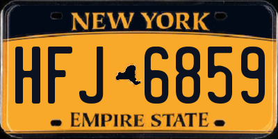 NY license plate HFJ6859