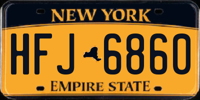 NY license plate HFJ6860