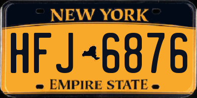 NY license plate HFJ6876