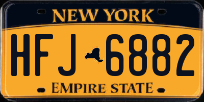 NY license plate HFJ6882