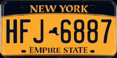 NY license plate HFJ6887