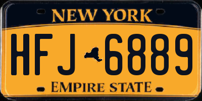 NY license plate HFJ6889