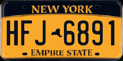 NY license plate HFJ6891