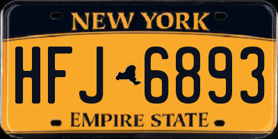 NY license plate HFJ6893