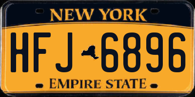 NY license plate HFJ6896
