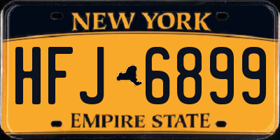 NY license plate HFJ6899