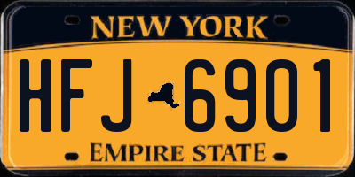 NY license plate HFJ6901