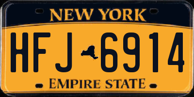 NY license plate HFJ6914