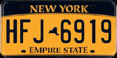 NY license plate HFJ6919