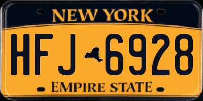 NY license plate HFJ6928