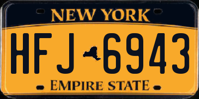 NY license plate HFJ6943