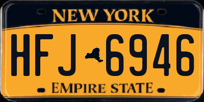NY license plate HFJ6946