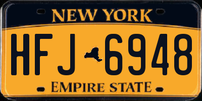 NY license plate HFJ6948