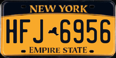 NY license plate HFJ6956