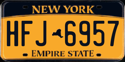 NY license plate HFJ6957