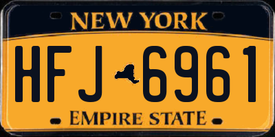 NY license plate HFJ6961