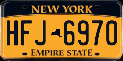 NY license plate HFJ6970