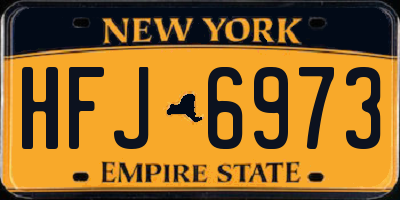 NY license plate HFJ6973