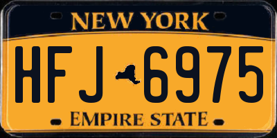 NY license plate HFJ6975
