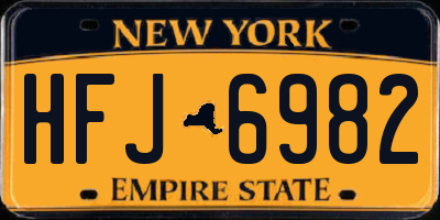 NY license plate HFJ6982
