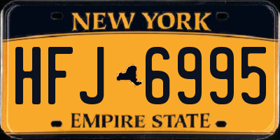 NY license plate HFJ6995
