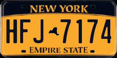 NY license plate HFJ7174