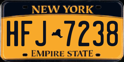 NY license plate HFJ7238