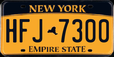 NY license plate HFJ7300