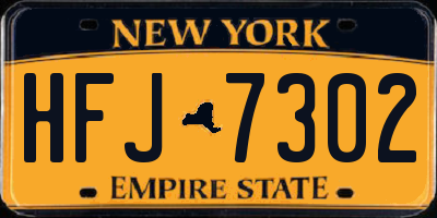 NY license plate HFJ7302