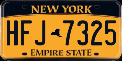 NY license plate HFJ7325