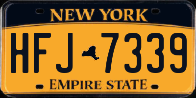 NY license plate HFJ7339