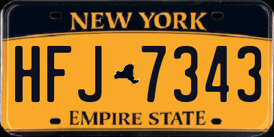 NY license plate HFJ7343