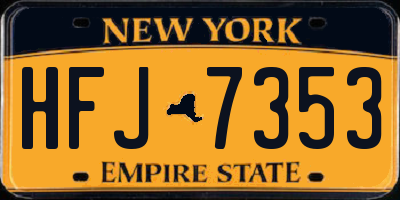 NY license plate HFJ7353