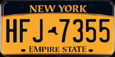NY license plate HFJ7355