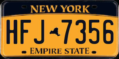 NY license plate HFJ7356