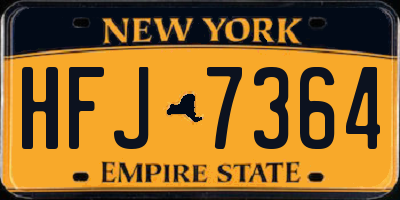 NY license plate HFJ7364