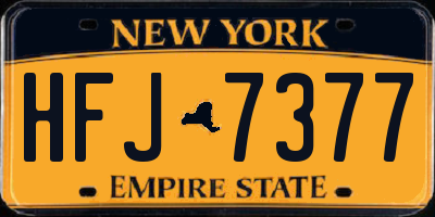 NY license plate HFJ7377