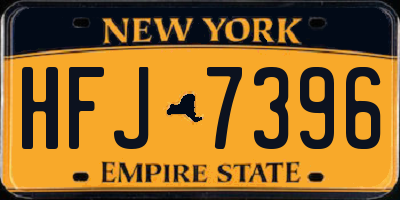 NY license plate HFJ7396