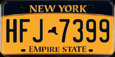 NY license plate HFJ7399
