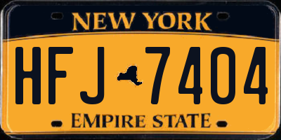 NY license plate HFJ7404