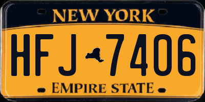 NY license plate HFJ7406