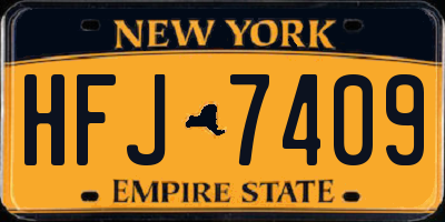 NY license plate HFJ7409