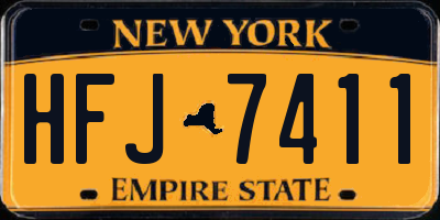 NY license plate HFJ7411