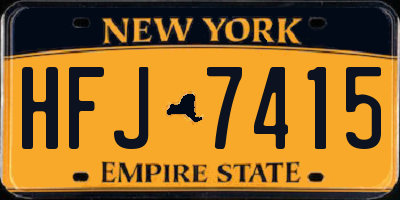 NY license plate HFJ7415
