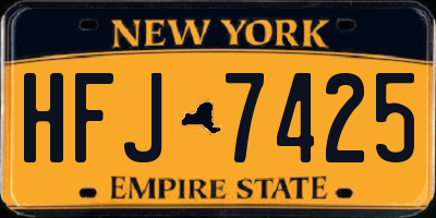 NY license plate HFJ7425