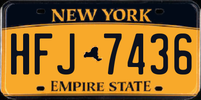 NY license plate HFJ7436